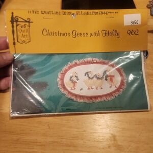 vintage quill art kit Christmas Geese With Holly nwt